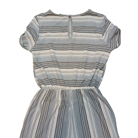 White Birch Womens Jumpsuit Gray Striped Stretch Pockets Keyhole Back Size Large - Picture 6 of 6